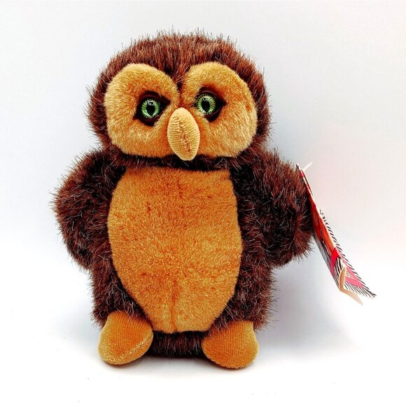 VINTAGE 1992 K&M International BROWN OWL 6" Plush w/Movable Parts - Picture 1 of 6